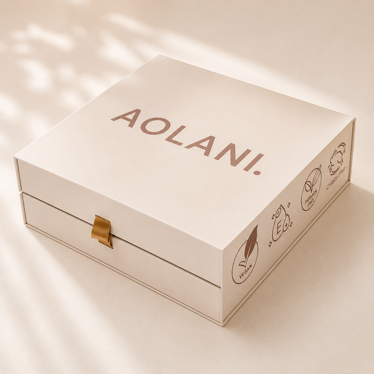 Aolani 3 Step Ritual skincare set arranged as a simple three-step routine for cleansing, toning and moisturising