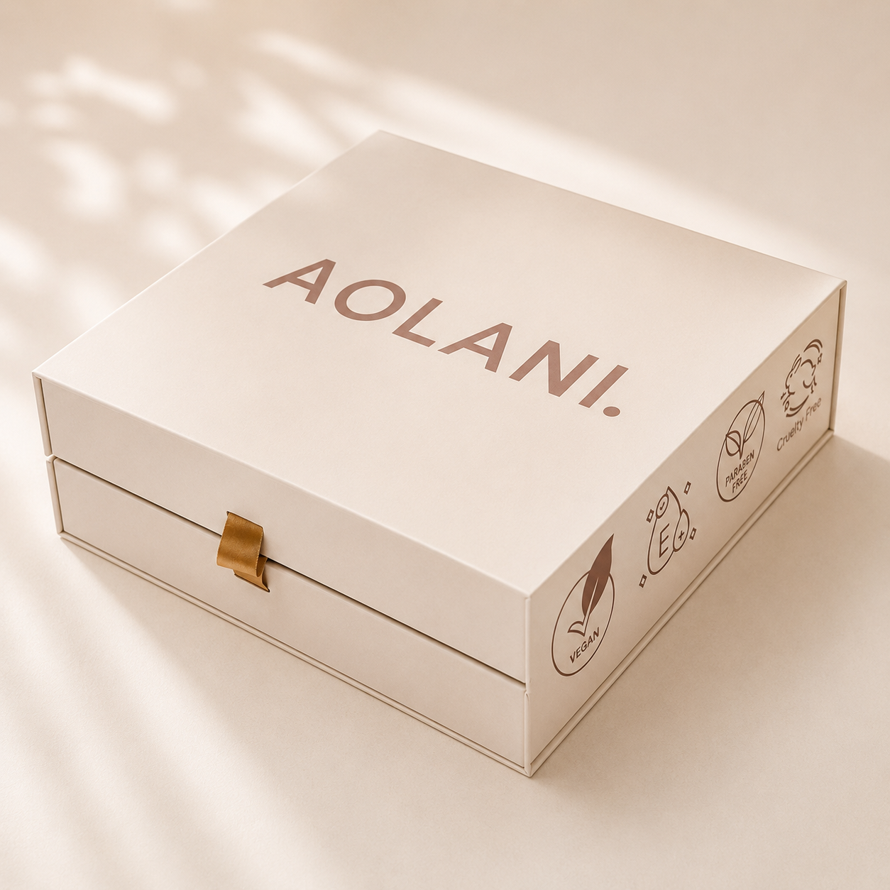 Aolani 3 Step Ritual skincare set arranged as a simple three-step routine for cleansing, toning and moisturising
